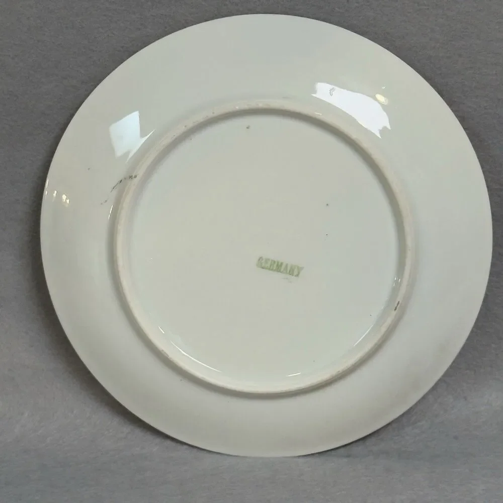 Vintage RS Tillowitz Silesia Porcelain Dessert Plate Floral Gold Rim